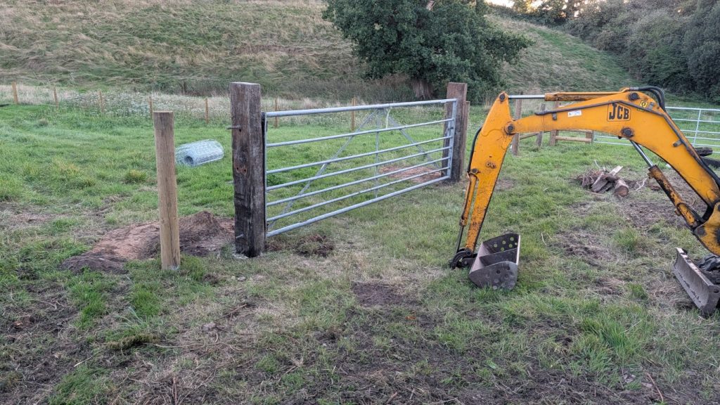 The 'pig' gate was hung on Monday evening.
