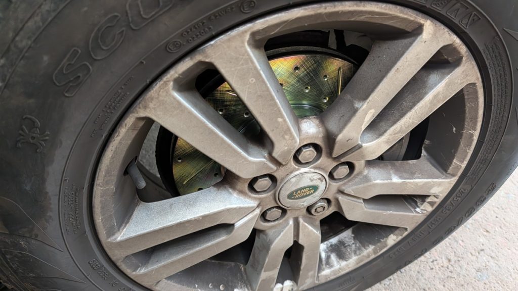 New discs all around, and the truck clearly needs a bath.