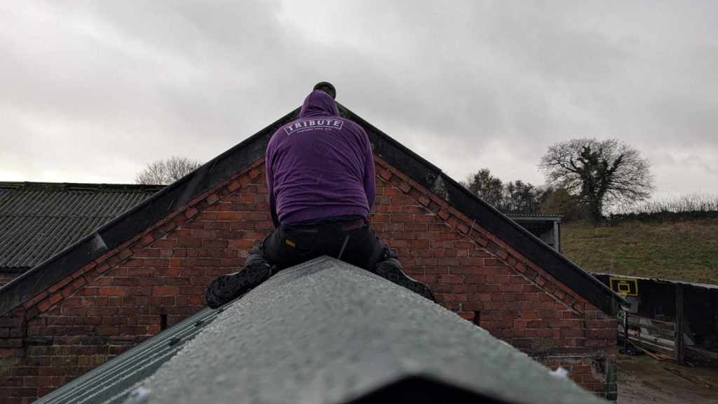 Ridge work in the freezing cold rain was less than fun.