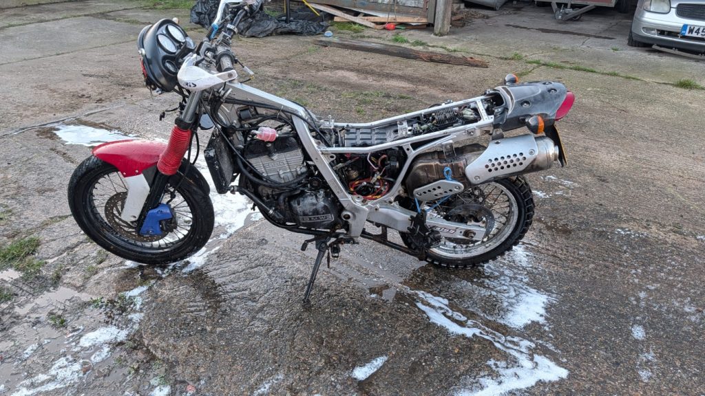 A clean bike is easier to work on, so it pops out for a bath.