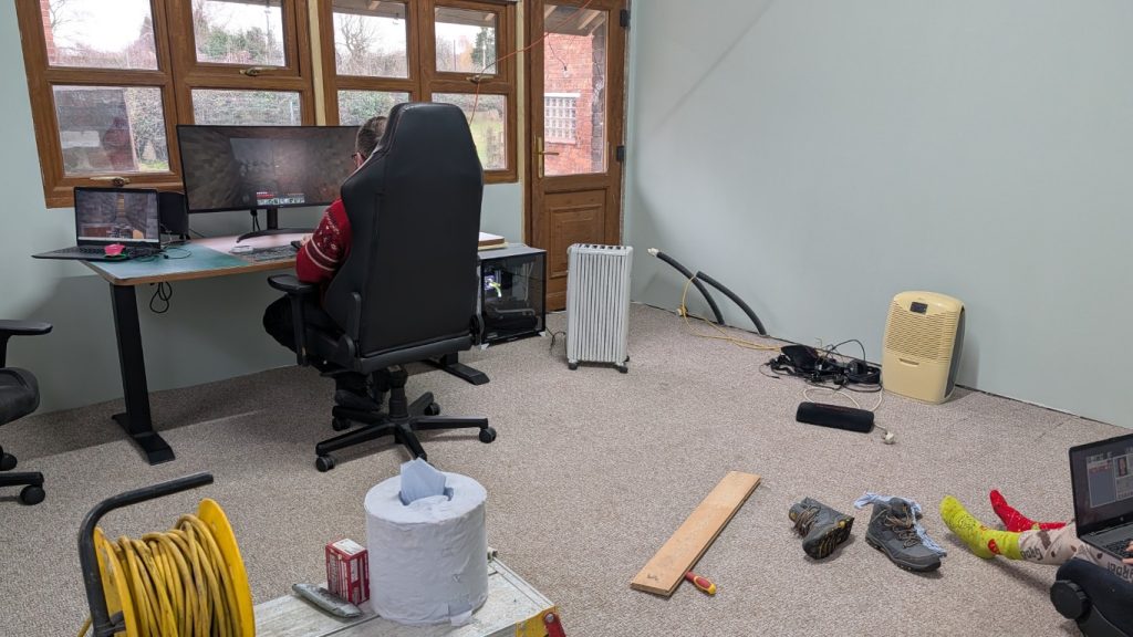 Minecraft now dominates the activities in the shed.
