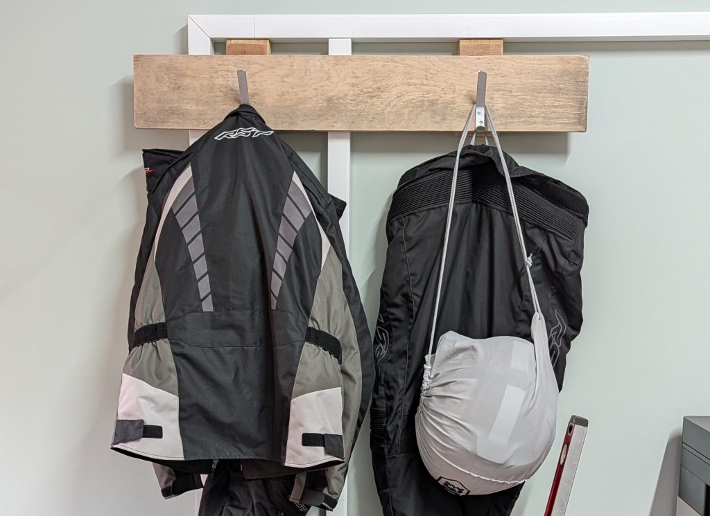 Plenty of motorbike clothes soon add up to something rather heavy.
